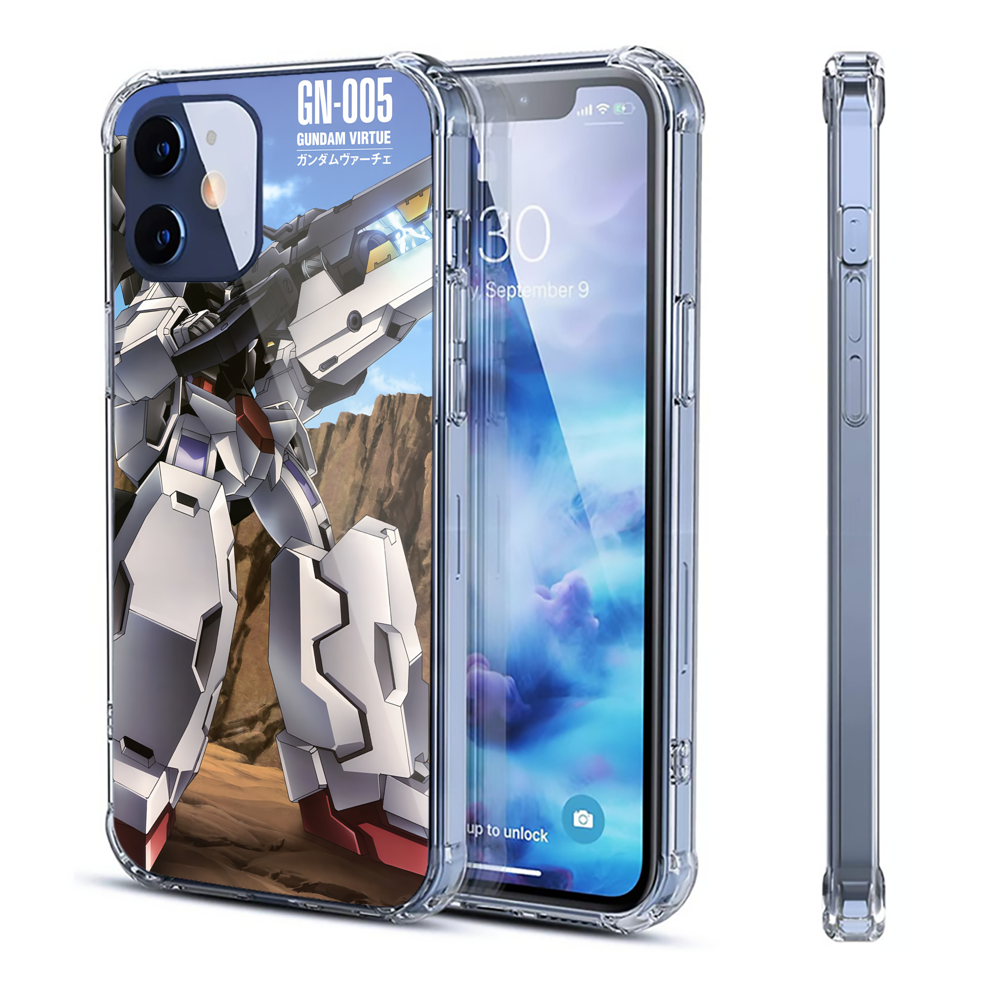 （画像用） 機動戦士ガンダム Mobile Suit Gundam 【iPhone 12シリーズ対応】透明スマホケース（クリアソフトケース）
